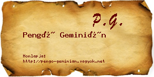 Pengő Geminián névjegykártya